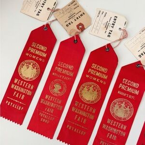 1950’s Western Washington Fair Red Ribbons - Quilt Exhibition